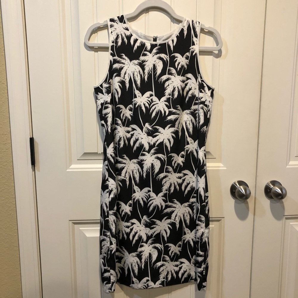 Vince Camuto Black and White Palm Tree Dress
